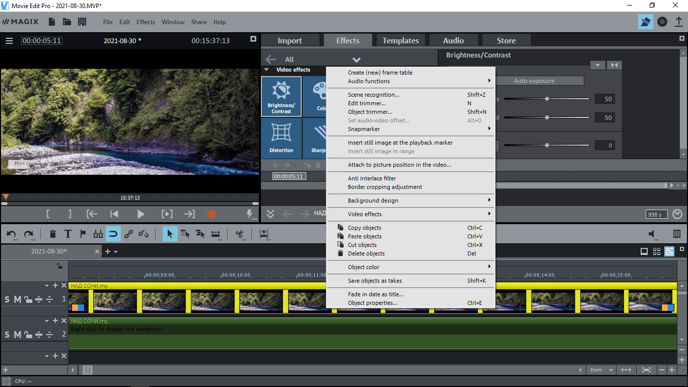 Как пользоваться MAGIX Movie Edit Pro 21.0.1.85
