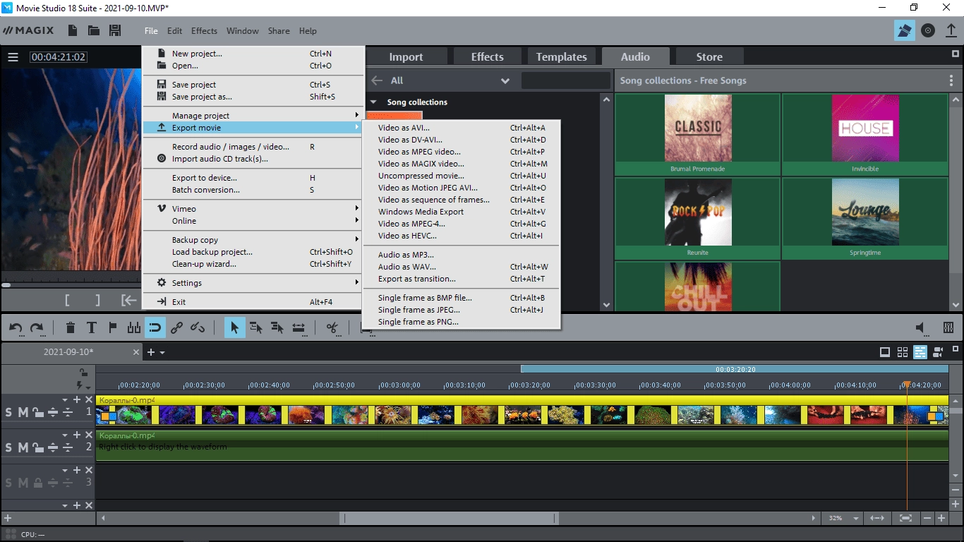 Как пользоваться MAGIX Movie Studio 18.1.0.24 Suite