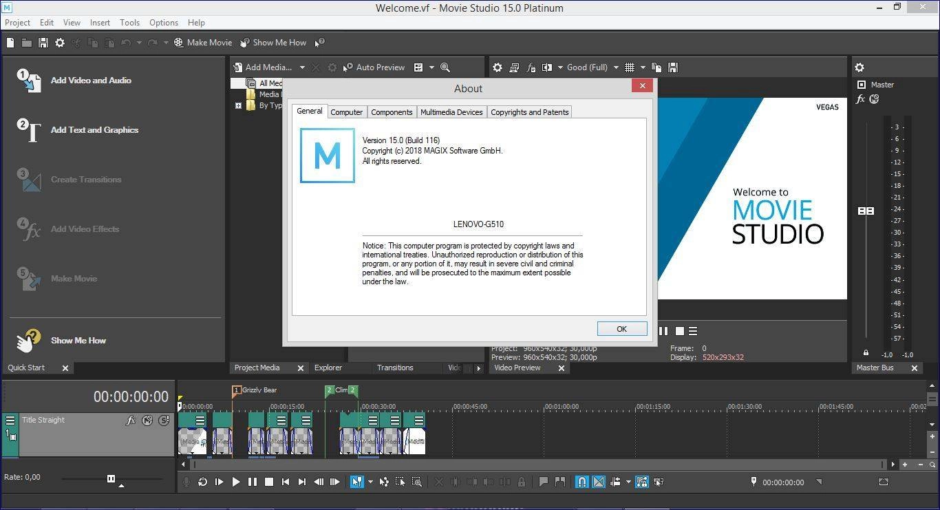 Как пользоваться MAGIX VEGAS Movie Studio Platinum 15.0.116