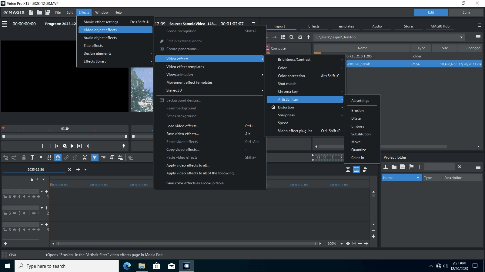 Как пользоваться MAGIX Video Pro X15 21.0.1.205