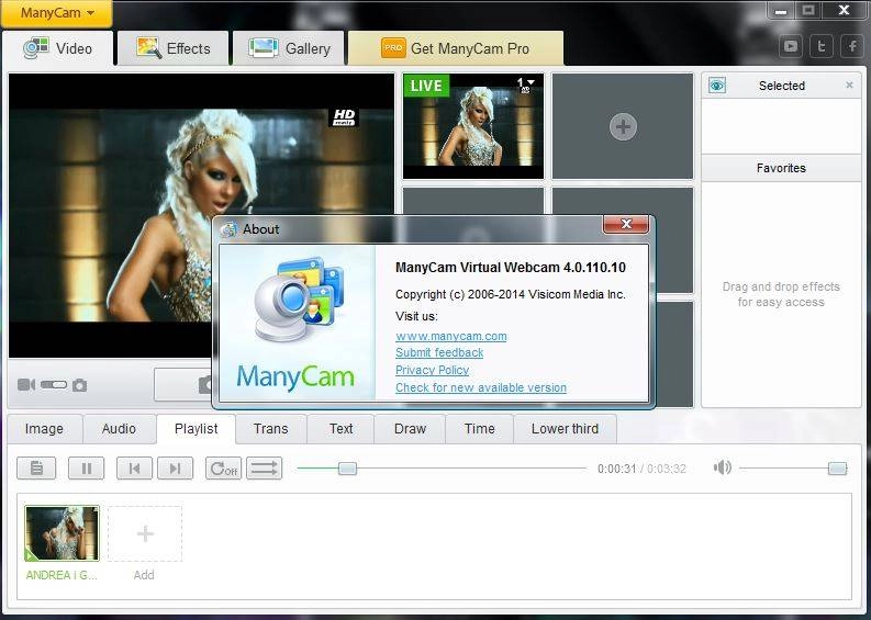 Как пользоваться ManyCam Virtual Webcam Free 4.0.110