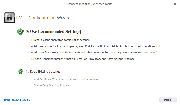 Как пользоваться Microsoft Enhanced Mitigation Experience Toolkit 5.52.6156.38091