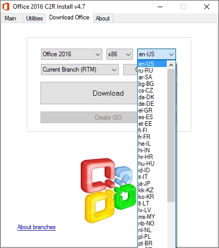 Как пользоваться Microsoft Office 2013-2016 C2R Install 4.7 by Ratiborus