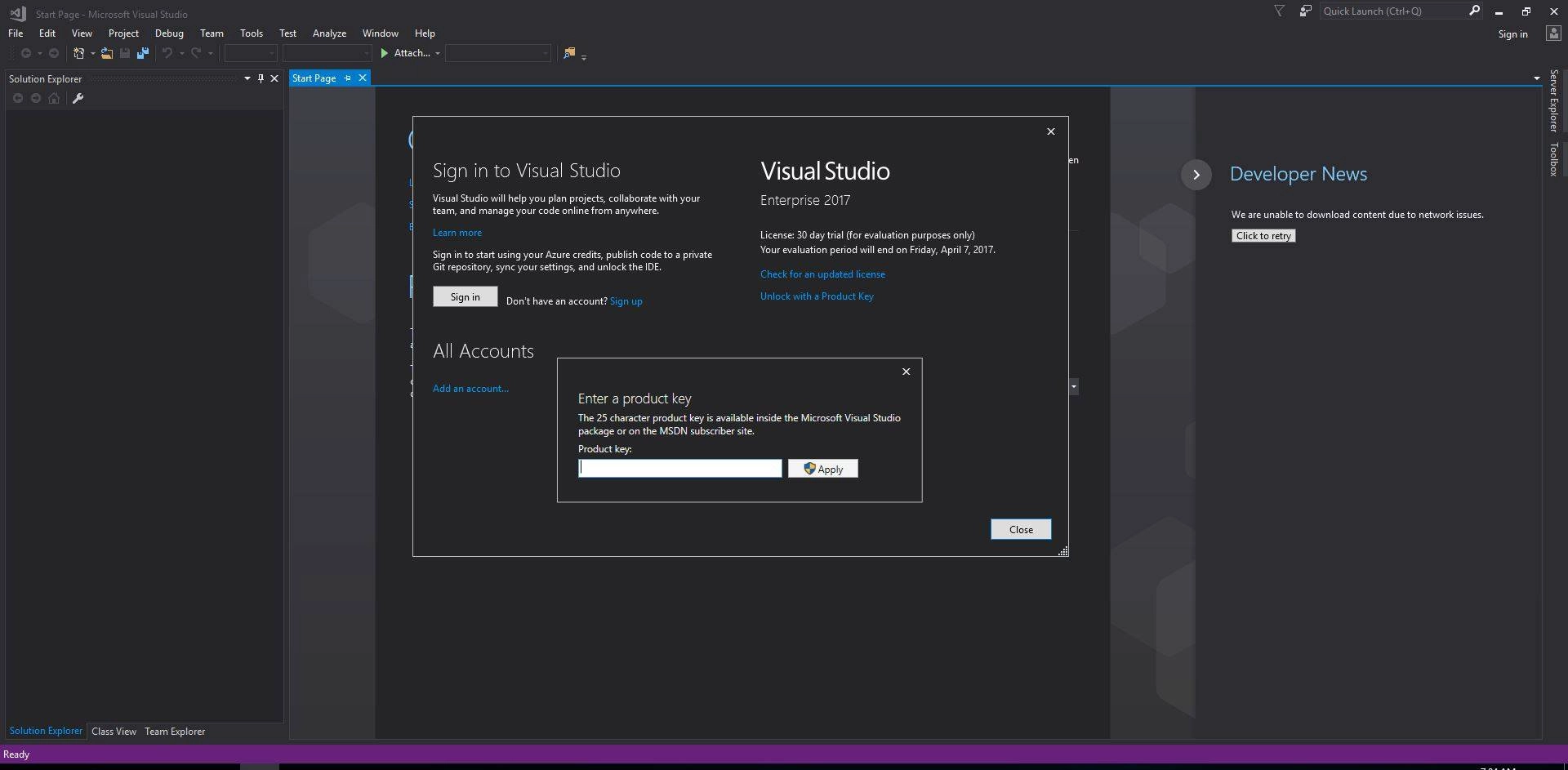 Как пользоваться Microsoft Visual Studio Enterprise RTM 15.0.26228.4