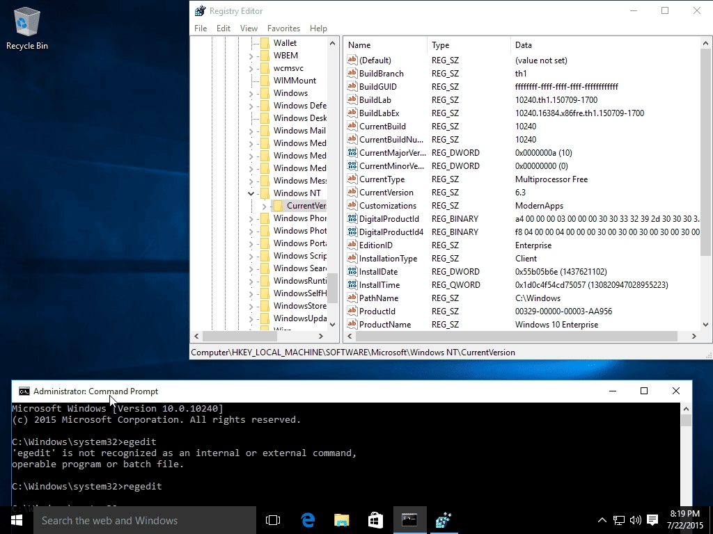 Как пользоваться Microsoft Windows 10 Enterprise 10.0.10240 RTM