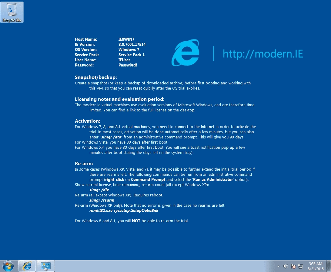 Как пользоваться Microsoft Windows 7 Enterprise - чистый образ VMware IE8WIN7