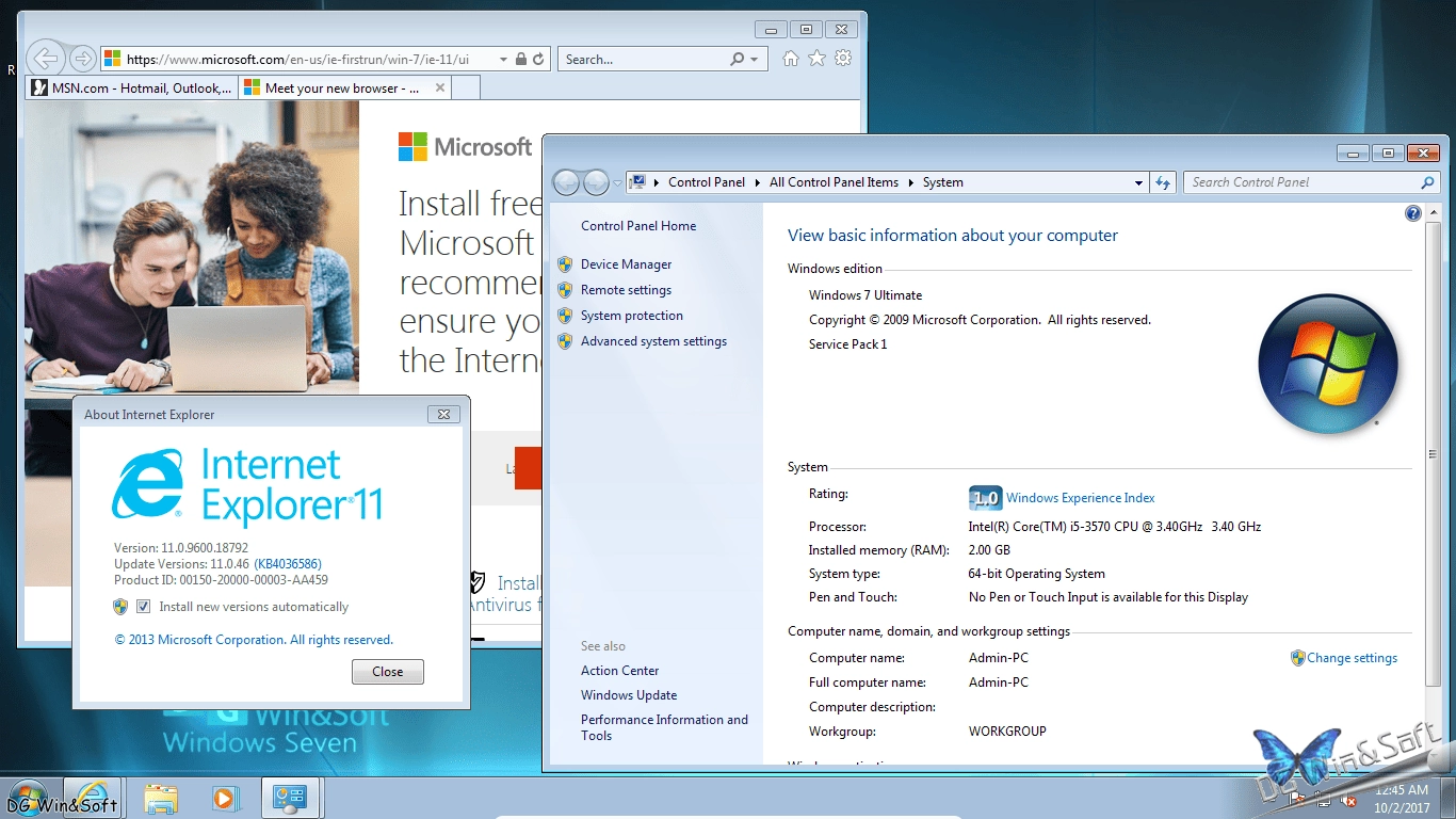 Как пользоваться Microsoft Windows 7 SP1-u with IE11 - DG Win&Soft .12