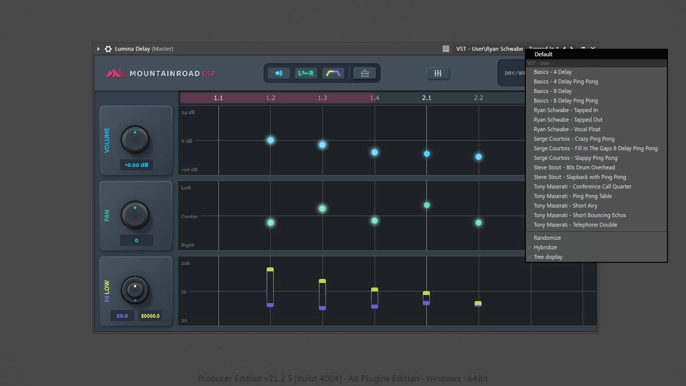 Как пользоваться Mountainroad DSP - Lumina Delay 2.0.0.289 VST 3, AAX RePack by MOCHA