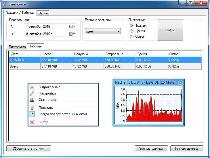 Как пользоваться NetTraffic 1.71.0