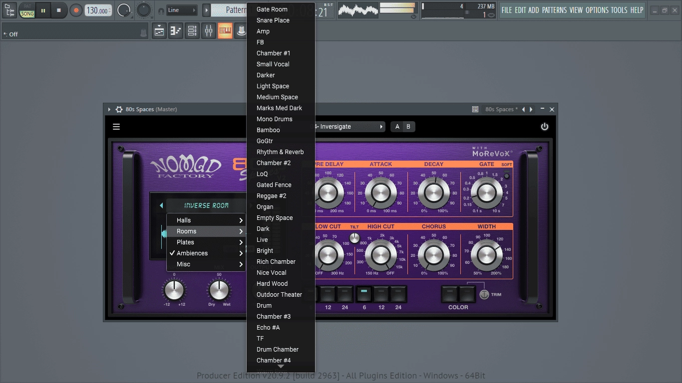 Как пользоваться Nomad Factory - 80s Spaces 2.1.0 VST, VST3, AAX