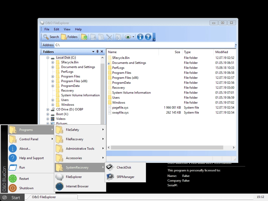Как пользоваться O&O BlueCon Tech Edition 16.0 Build 6639 WinPE Boot CD
