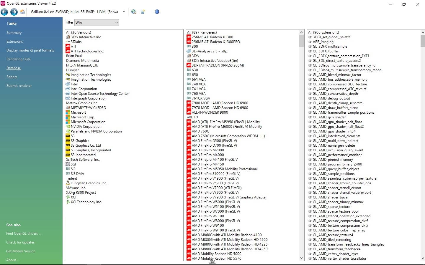 Как пользоваться OpenGL Extensions Viewer 4.5.2 Build 36.0.0.0