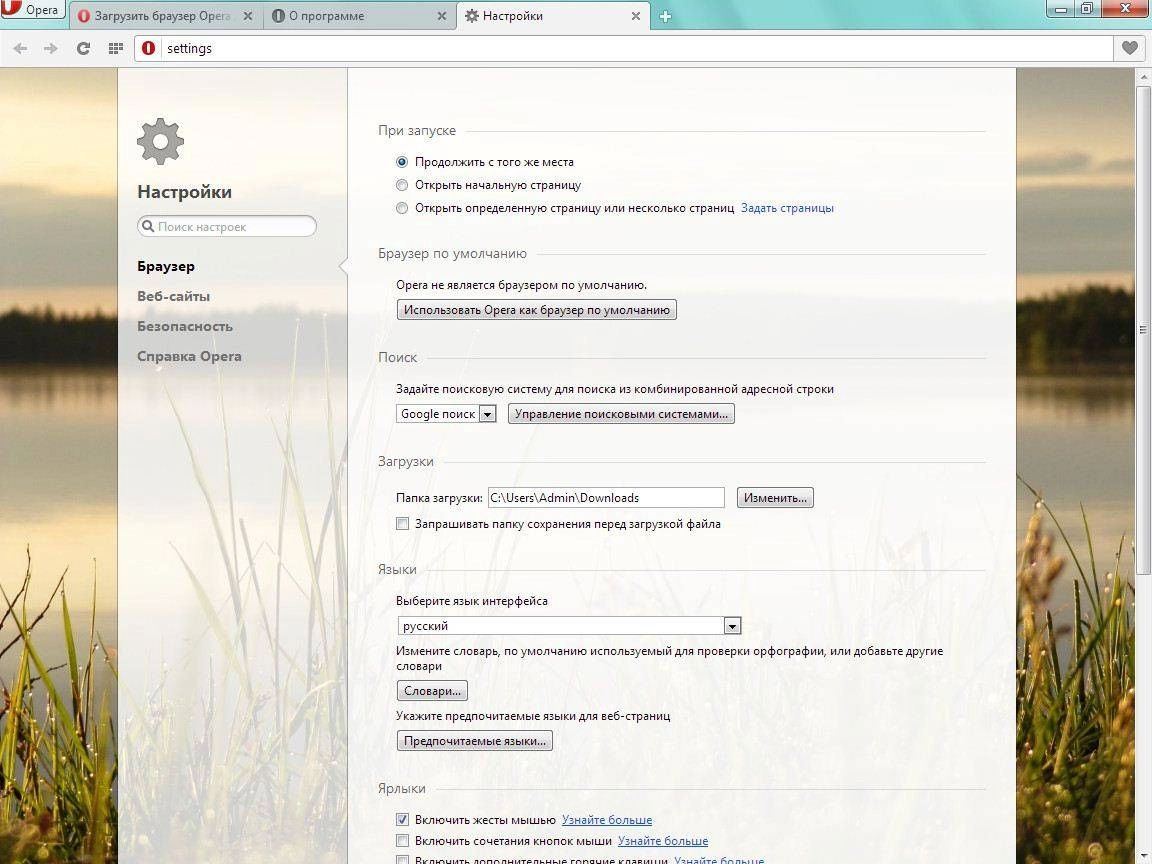 Как пользоваться Opera 23.0.1522.60 Stable