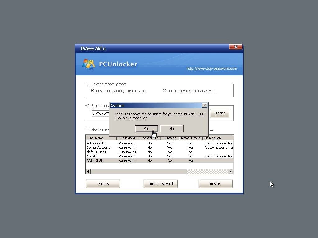 Как пользоваться PCUnlocker WinPE 3.8.0