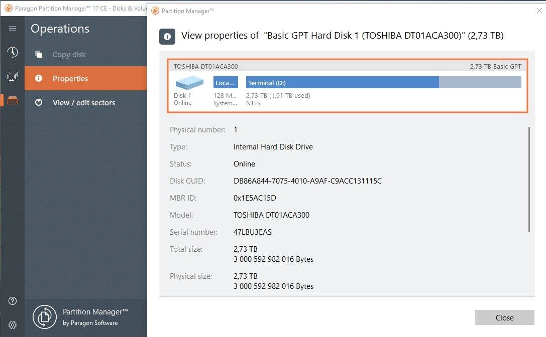 Как пользоваться Paragon Partition Manager 17.9.1 CE