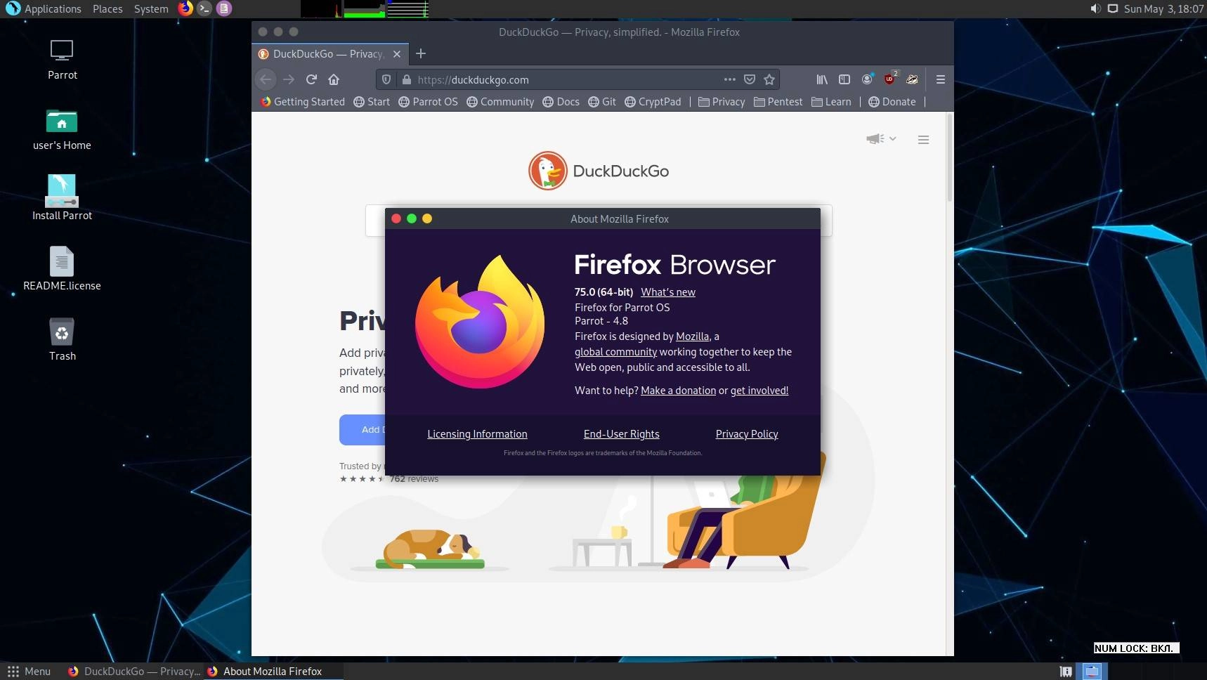 Как пользоваться Parrot OS 4.10 5xDVD + ova