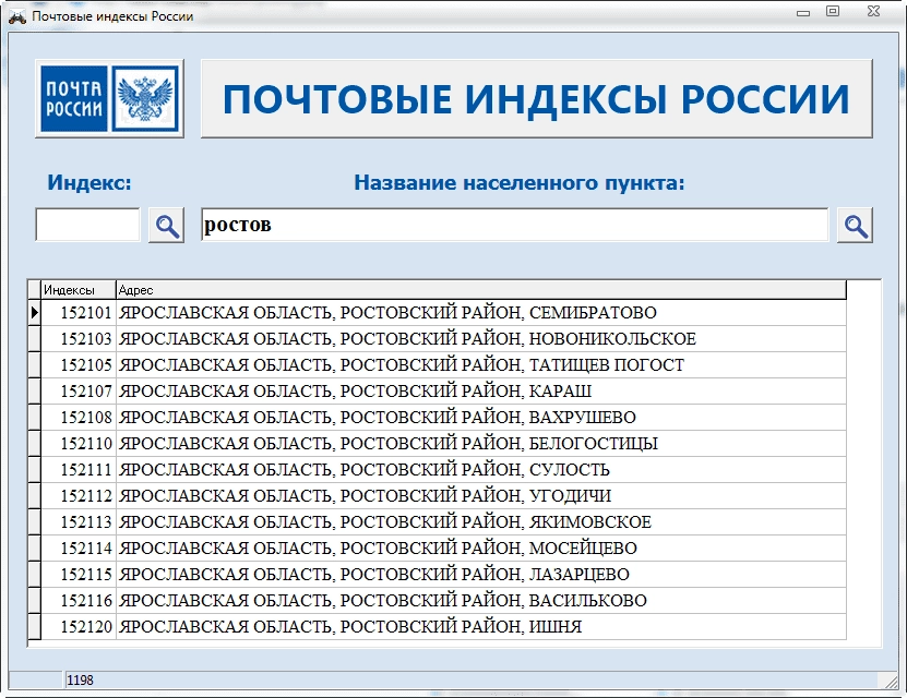 Как пользоваться Поиск почтовых индексов России 04.08.2015 Portable by Irshat