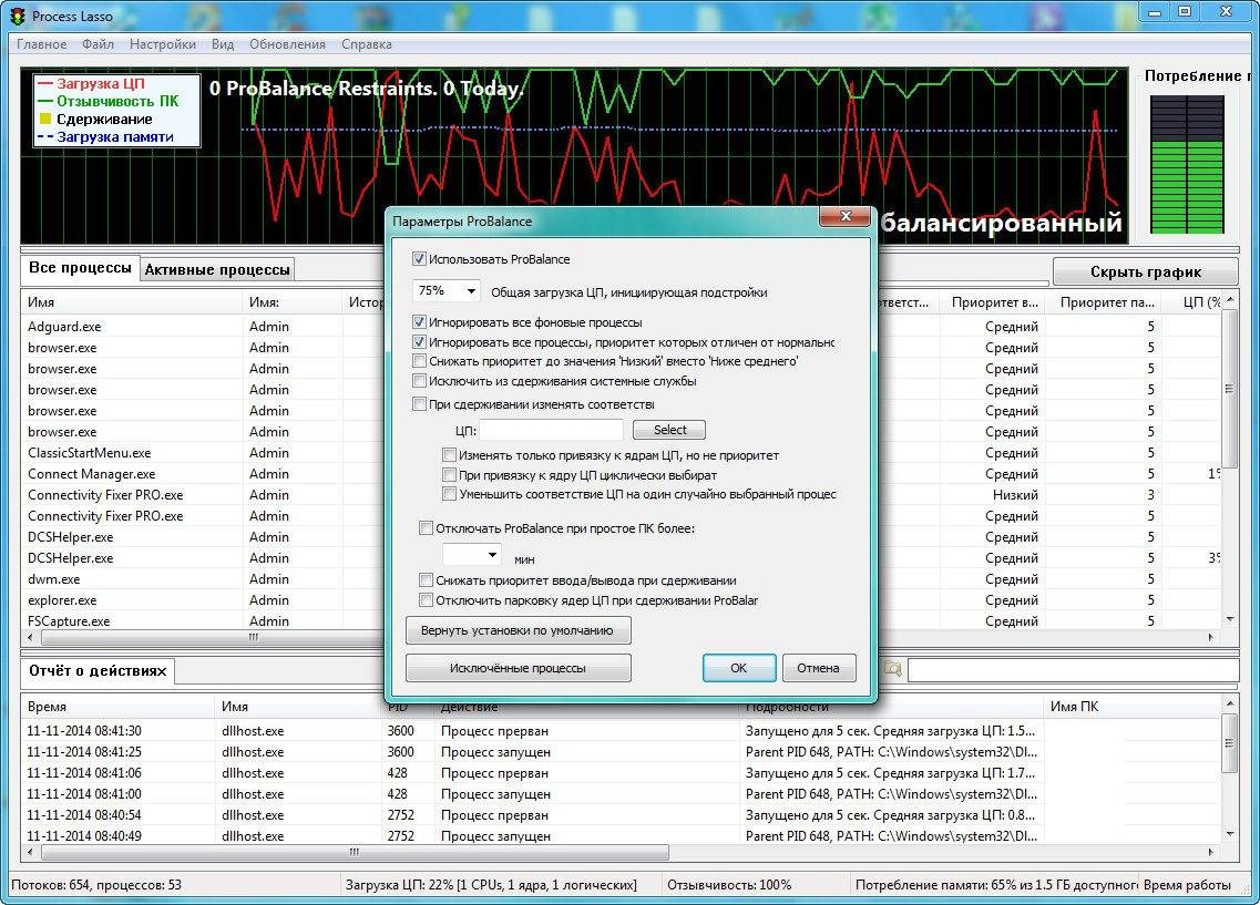 Как пользоваться Process Lasso Pro 7.1.2 Final RePack by D!akov