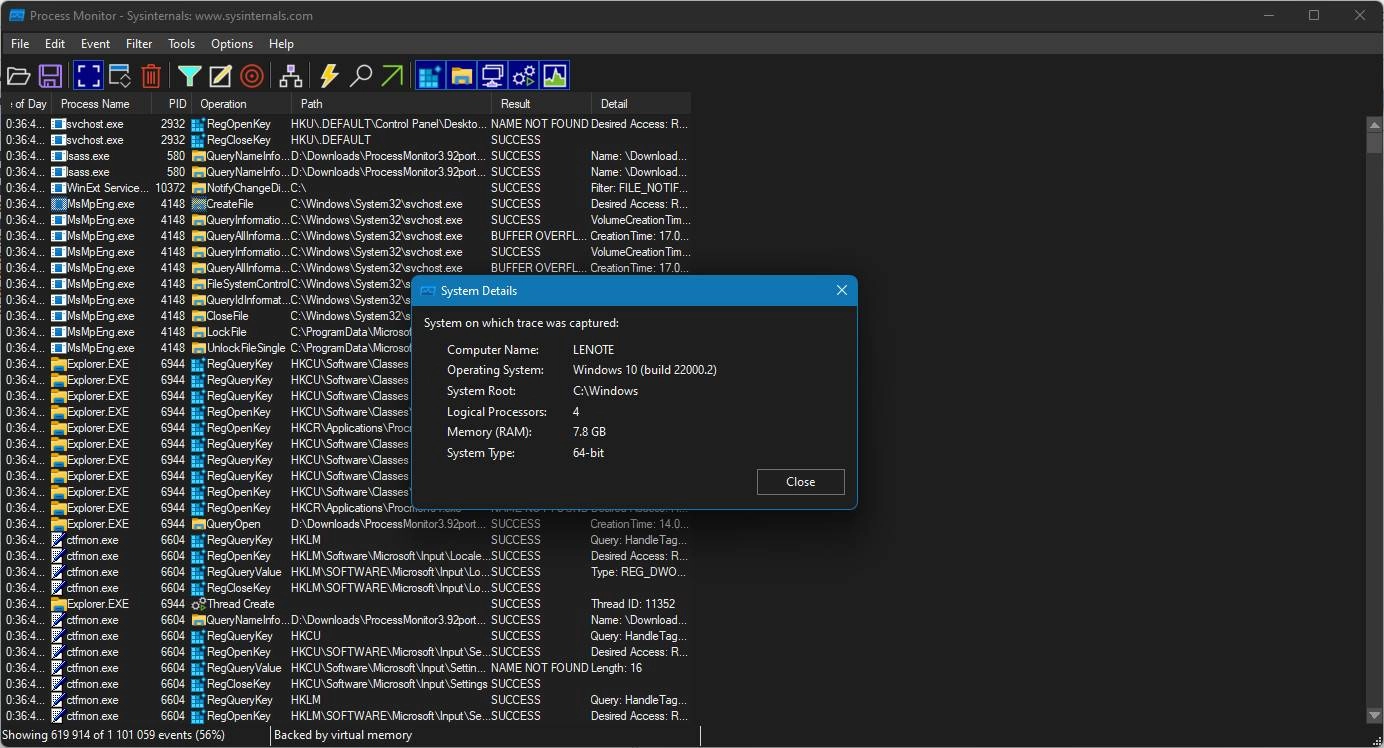 Как пользоваться Process Monitor 4.01