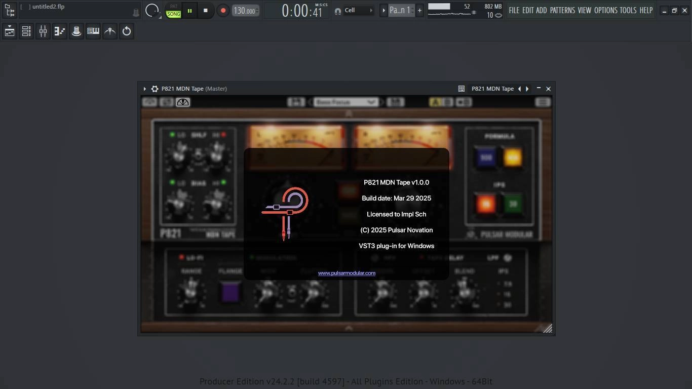 Как пользоваться Pulsar Modular - P821 MDN Tape 1.0.0 VST 3, AAX