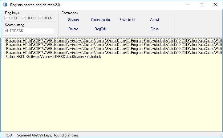 Как пользоваться Registry search and delete 2.0 Portable