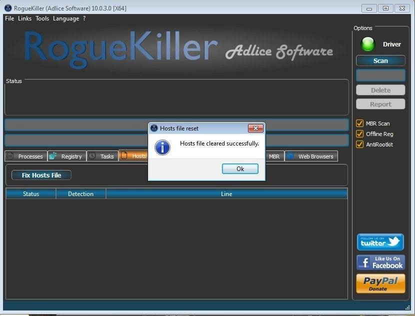 Как пользоваться RogueKiller 10.0.3 Portable