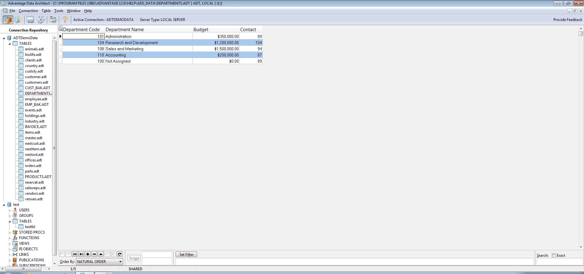 Как пользоваться SAP Advantage Database Server 12.00.0.0