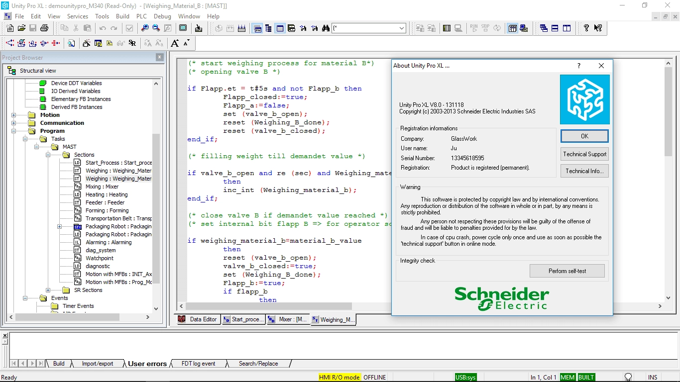 Как пользоваться Schneider Electric Unity Pro XL 8.0
