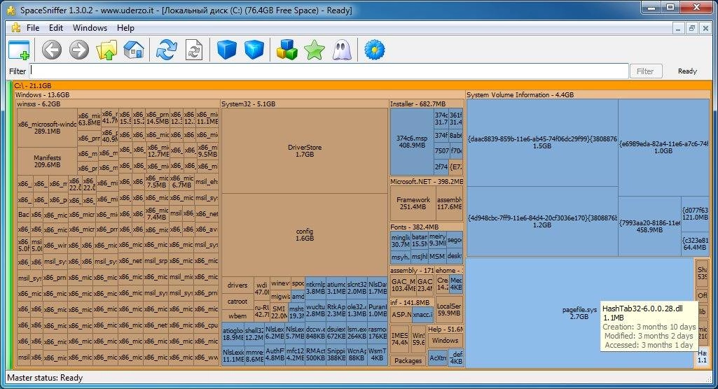 Как пользоваться SpaceSniffer 1.3.0.2 Portable