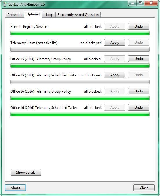 Как пользоваться Spybot Anti-Beacon for Windows 10 1.6