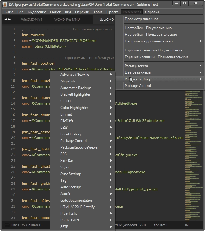 Как пользоваться Sublime Text 3 Build Build 3176 + Portable