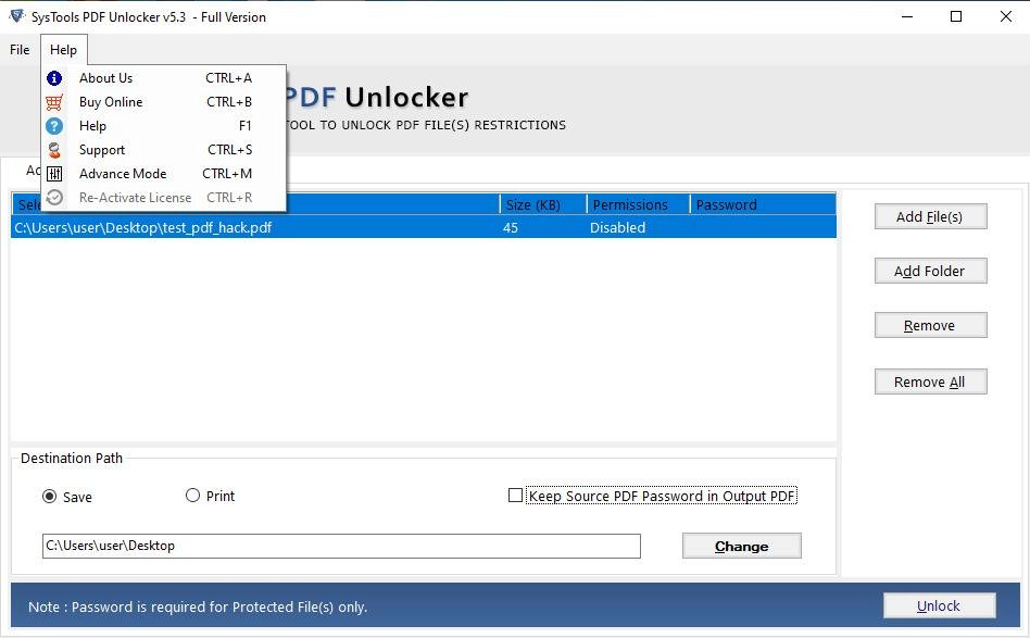Как пользоваться SysTools PDF Unlocker 5.3.0.0