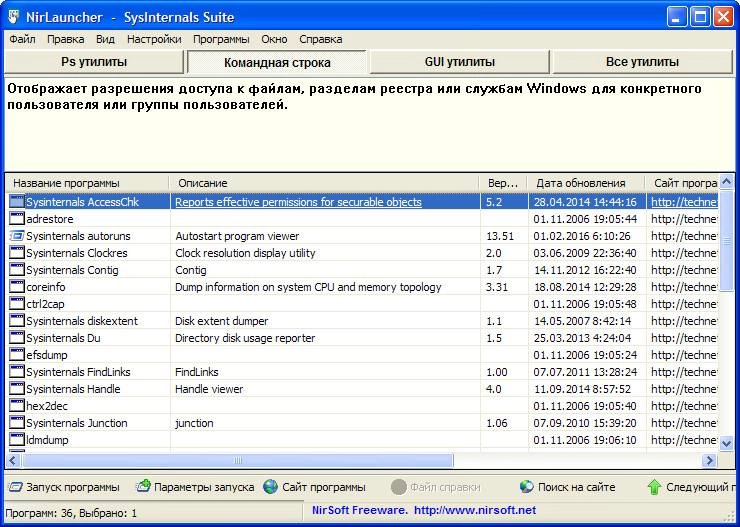 Как пользоваться Sysinternals Suite Portable 05.01.2016