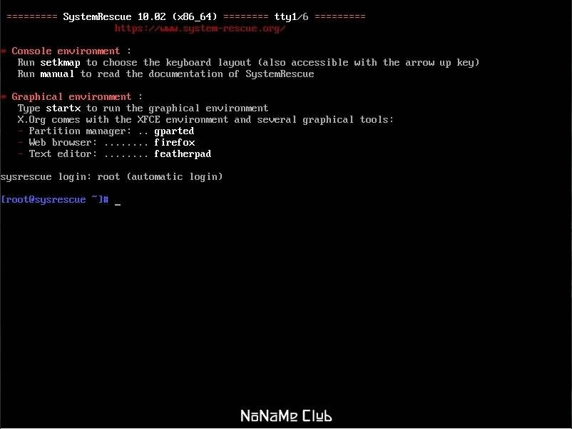 Как пользоваться SystemRescue 10.02 1xCD