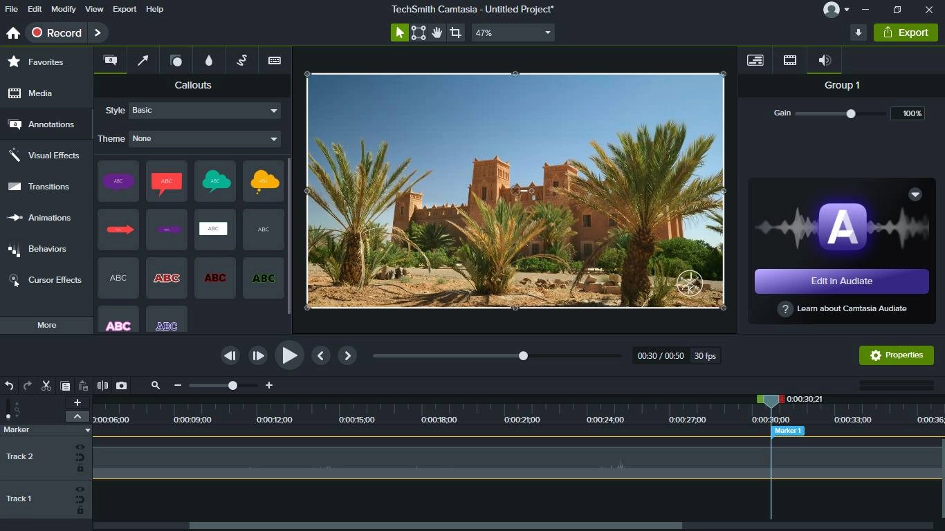 Как пользоваться TechSmith Camtasia 24.0.0