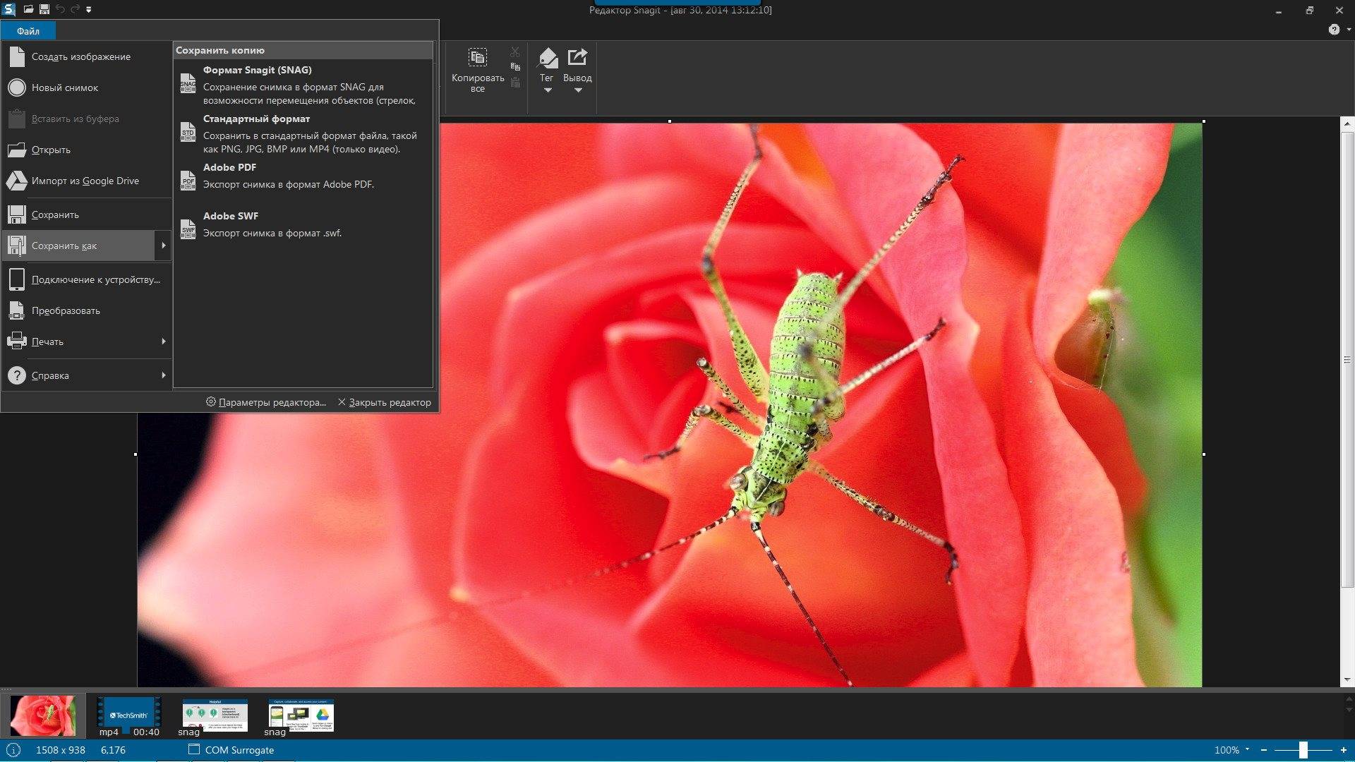 Как пользоваться Techsmith Snagit 12.2.0 Build 1656 RePack by elchupakabra