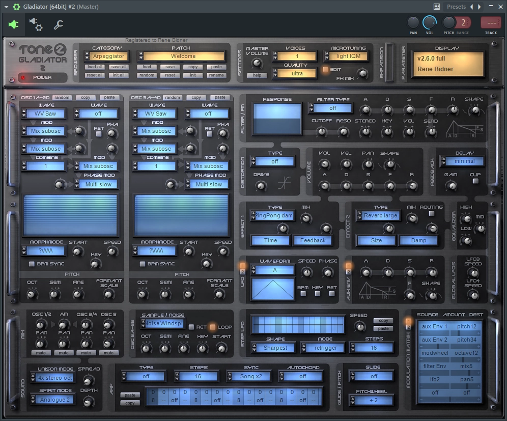 Как пользоваться Tone2 - Gladiator 2 2.6 VSTi