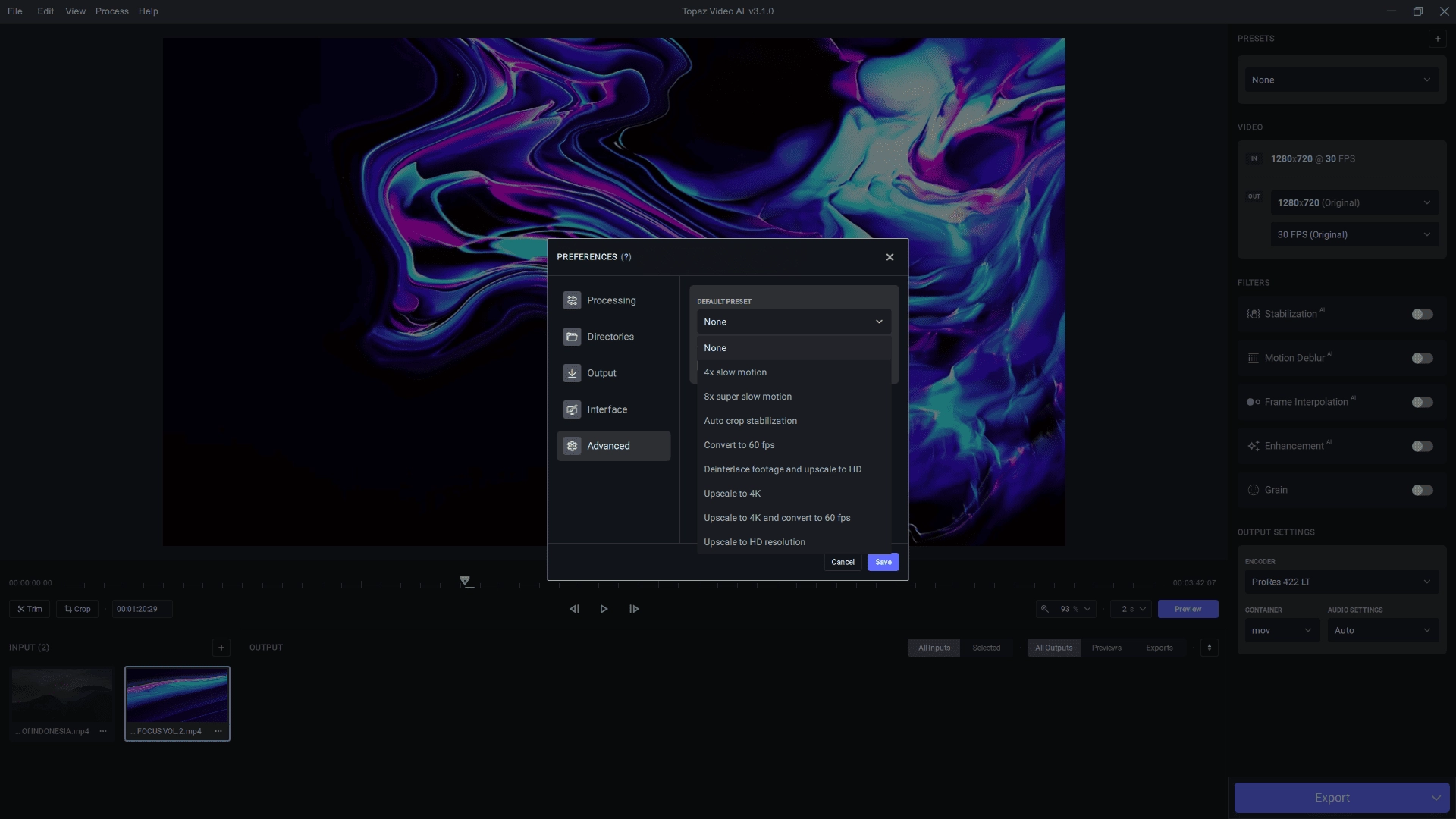 Как пользоваться Topaz Video AI 3.1.6