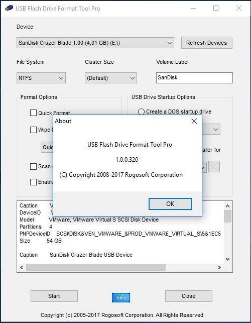 Как пользоваться USB Flash Drive Format Tool Pro 1.0.0.320 Retail