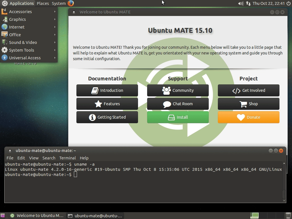 Как пользоваться Ubuntu MATE 15.10 Wily Werewolf 2xDVD