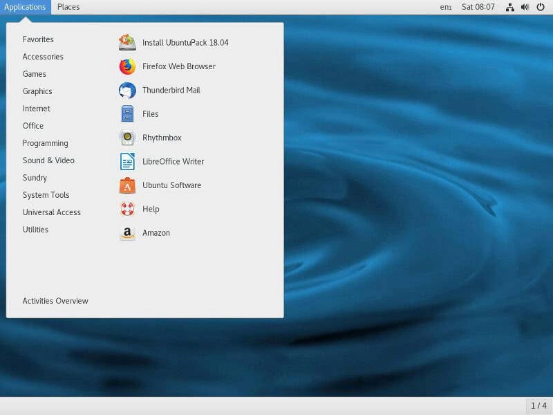 Как пользоваться Ubuntu*Pack GNOME Classic 18.04 1xDVD