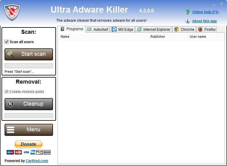 Как пользоваться Ultra Adware Killer 4.2.0.0