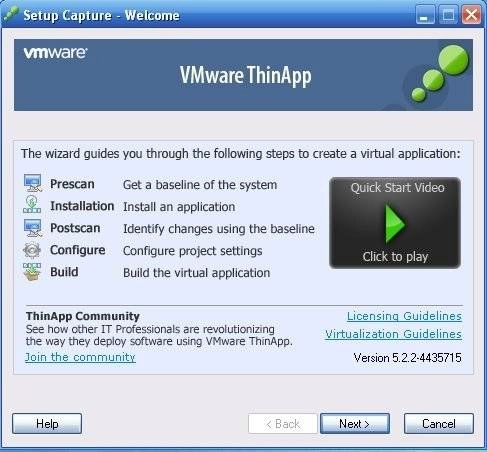 Как пользоваться VMWare ThinApp Enterprise 5.2.2 Build 4435715
