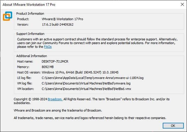 Как пользоваться VMware Workstation Pro for Personal Use 17.6.2 Build 24409262