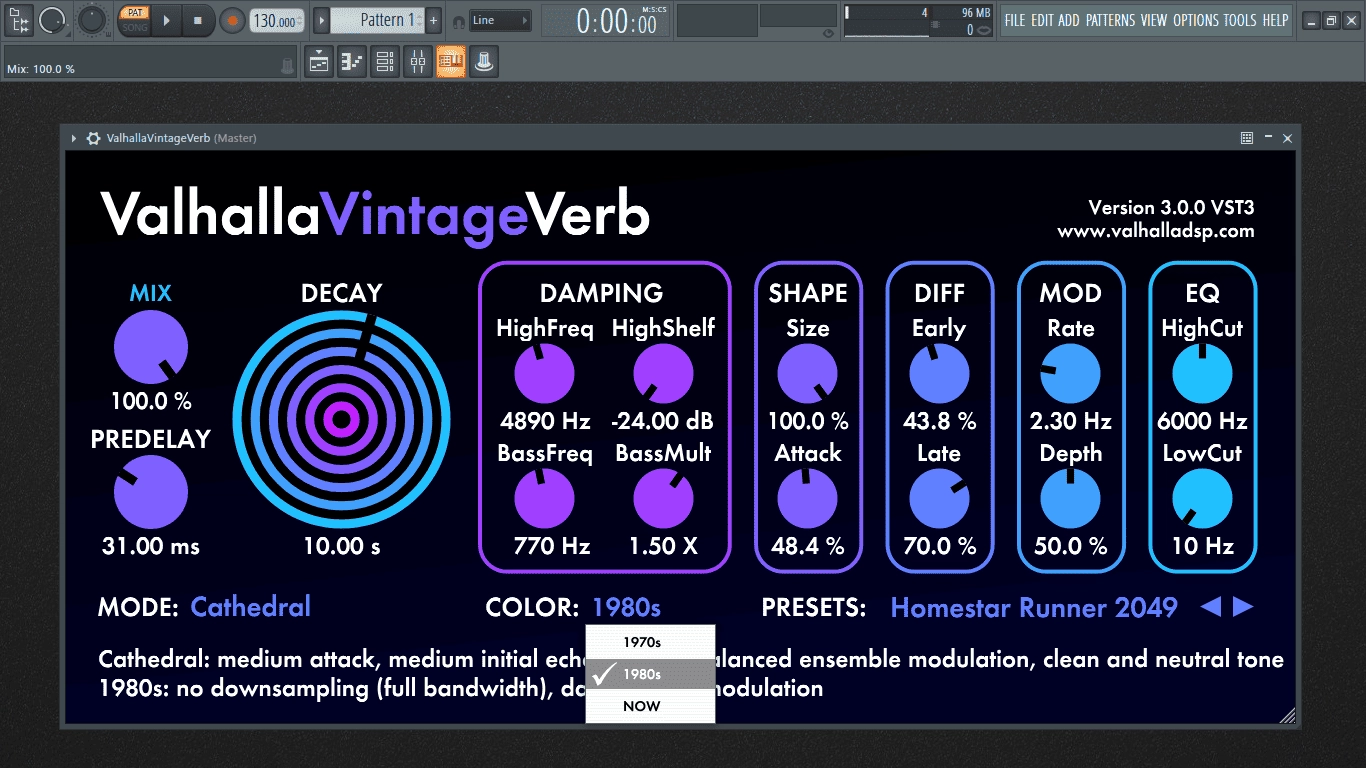 Как пользоваться Valhalla DSP - Valhalla VintageVerb 3.0.0 VST, VST3, AAX