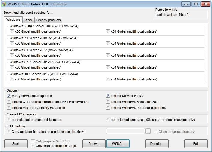 Как пользоваться WSUS Offline Update 10.0 Portable