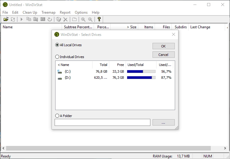 Как пользоваться WinDirStat 1.1.2.80 Rev 3 Portable by PortableApps