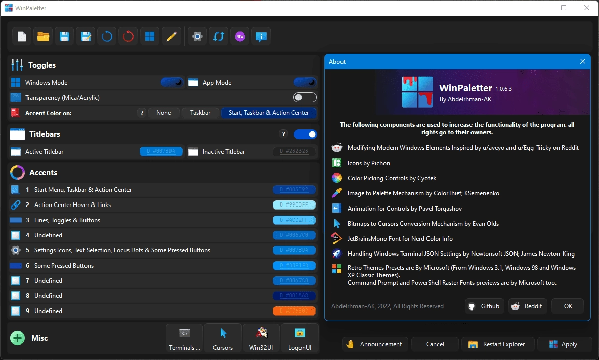 Как пользоваться WinPaletter v1.0.9.3 Standalone