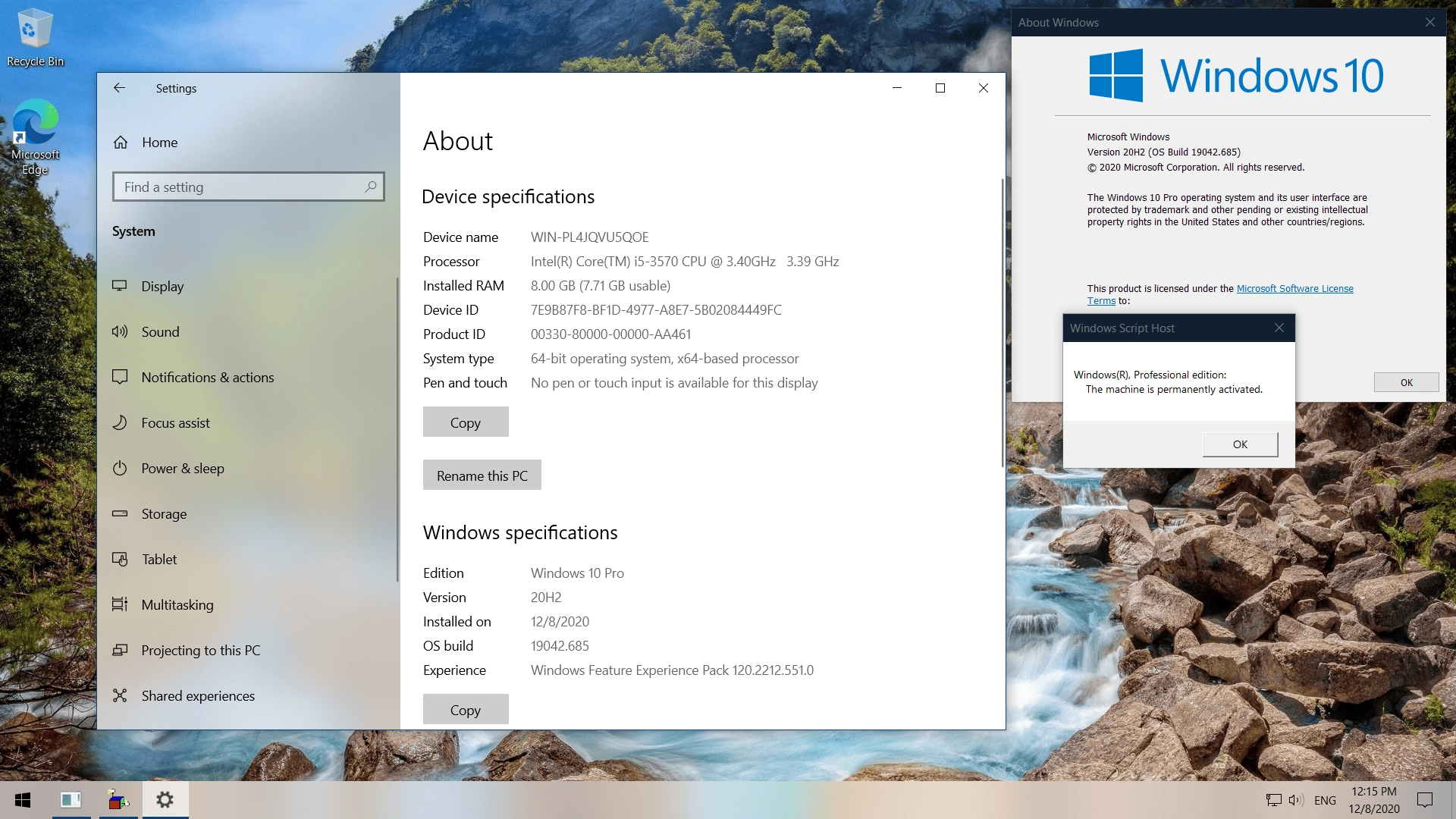 Как пользоваться Windows 10 PRO 20H2 19042.685