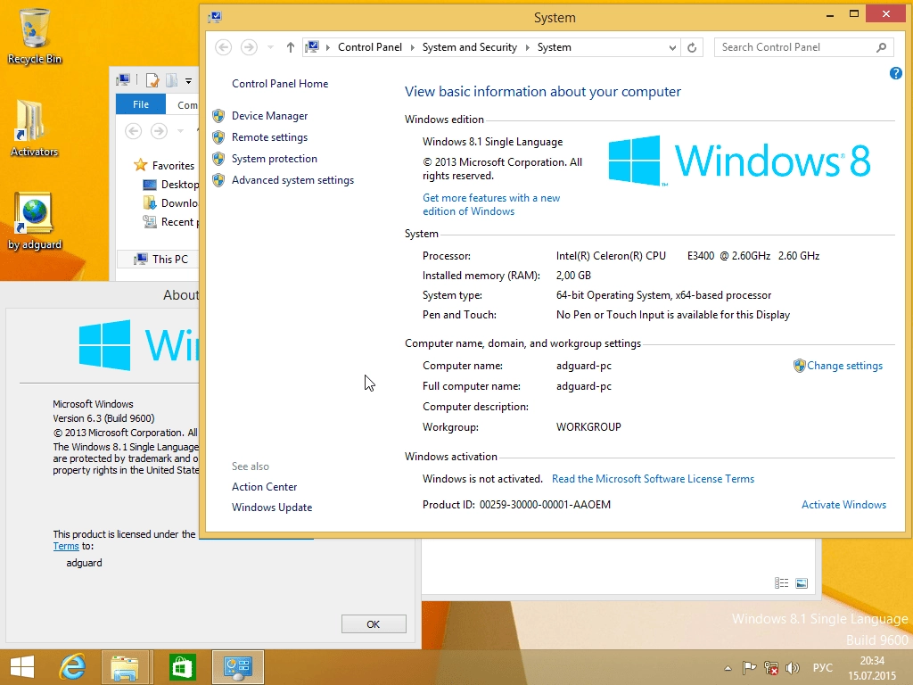 Как пользоваться Windows 8.1 with Update AIO 60in2 adguard v15.07.15
